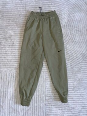 Nike Kids Olive Green Joggers with Black Swoosh
